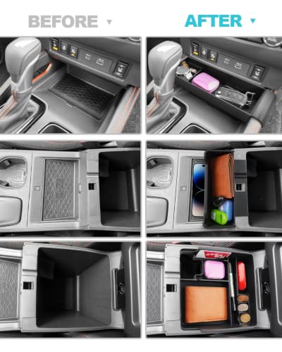 Image of CDEFG 3Pcs for 2022-2026 Nissan Frontier Center Console Organizer Tray | for 2022-2025 2026 Nissan Frontier (S /SV /Pro-X /Pro-4X /SL) Accessories Middle Console Tray & Armrest Hanging Storage Box