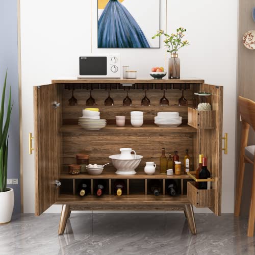 image for Lamerge Wine Bar Cabinet with Storage, Liquor Cabinet Kitchen Storage 
