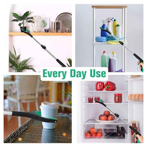 Image of 6-Pack 32inch Upgrade Foldable Grabber Reacher Tool, Reacher Grabber Pickup Tool with 4 inch Wide jaw and 360 Rotating Head,Grabbers for Seniors Outdoor & Indoor (Green)