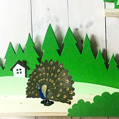 Gemini&Genius Peacock Animal Action Figure Toys, Wild Life Zoo Animal Figurines African Jungle Animal Playset Gift For Kids Educational, Cake Toppers, Party Supplies, Animal Toy Set, Ages 3+ #TOP6