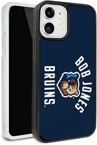 Bob Jones University Bruins Logo Protective Slim Fit Hybrid Rubber Bumper Case Fits Apple iPhone 12 Pro and 12