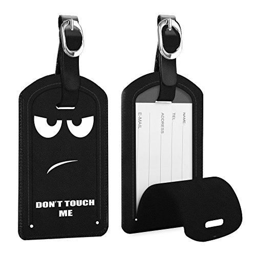 [2 Stück] Fintie Kofferanhänger aus Kunstleder, Gepäckanhänger ID Etikett mit...