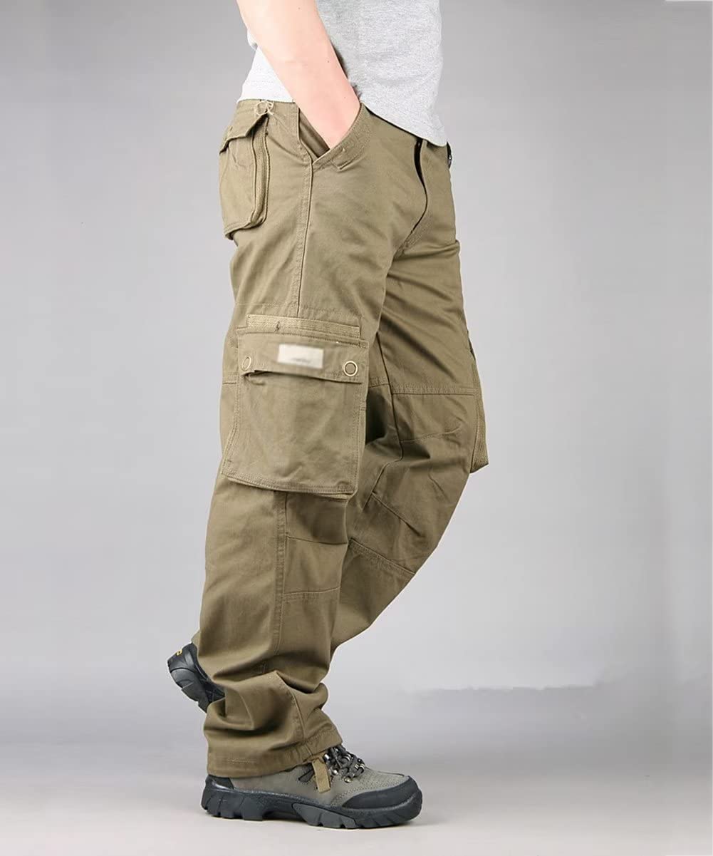 Pantaloni Tattici Casual per Uomini Pantaloni Cargo all'aperto con Tasche Multiple Pantaloni da Lavoro da Combattimento per Escursionismo, Corsa e Campeggio