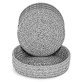 Pot Holders Trivets Set 4 Pcs and Kitchen Storage Basket 1 Pack, Cotton Trivet Mat for Hot Pots and...