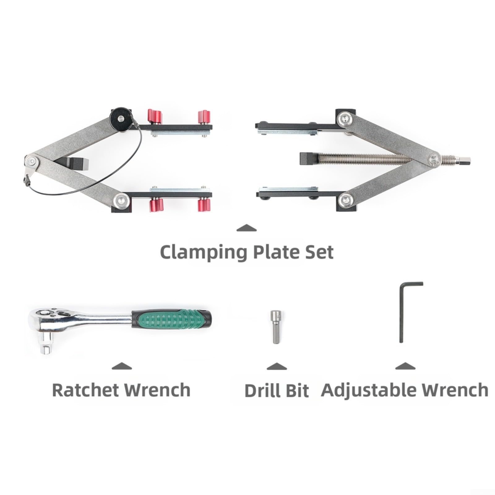 Vier-Wege-Holzspannklammer für Tischplatten und Möbelbau, synchroner Spannmechanismus in Richtungen, Aluminium-Profil 3030 kompatibel, Spannbereich 12–100 mm