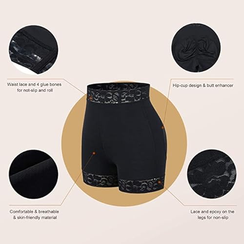 Butt Lifter Panties Faja Shorts Hip Enhancer Tummy Control Butt Lifting Shapewear Black #TOP4