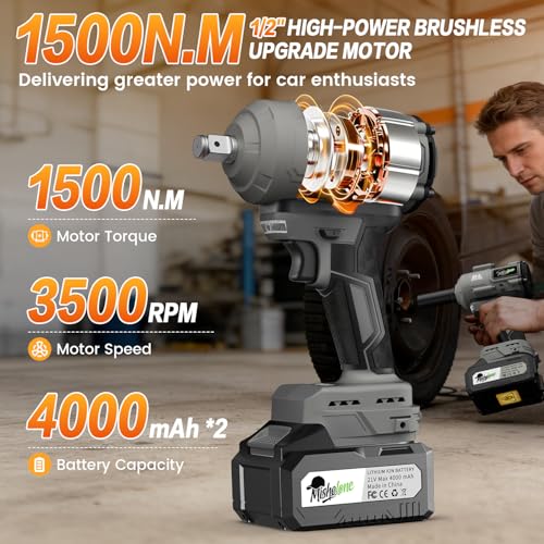 Mishelone 1500N.m Impact Wrench