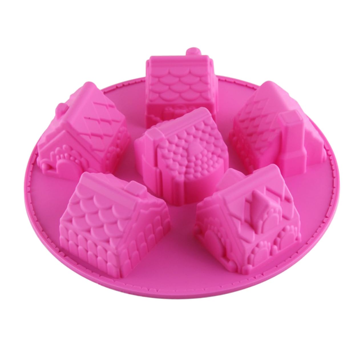 Abaodam 3pièces Moule à Gâteau Silicone Créatif Cavités Villa Antiadhésif Pour Et Pâtisserie Pour Cuisine Couleur Aléatoire