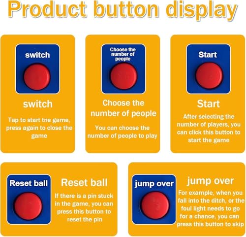 Genérico Indoor Electric Bowling Set, Auto Pin Reset & LED Scoreboard, Smooth Roll Lane, 6 Pins 2 Balls, Foldable Arcade Game for Kids Family Fun, Blue, 6.56ft