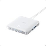 Nano Charging Station, 130W Fast Charging, 6-Port Slim USB C Charger with 4 USB C, 2 USB A Ports, Compact, for iPhone 17, iPad, MacBook, Pixel, Galaxy, Home, Office and Travel (Non-Battery)