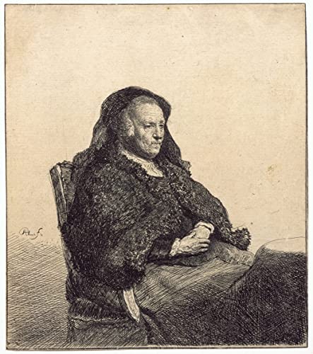 Affiche Toile Rembrandt Mère de l'Artiste Grand Format 60x90 pour Ambiance Salon Chaleureuse
