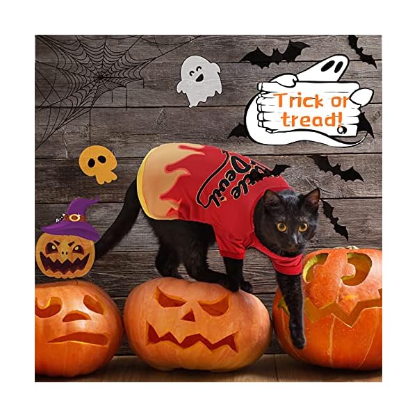 5 pcs halloween dog shirt halloween dog clothes pumpkin ghosts skeletons pet costume printed funny scary dog apparel halloween party cosplay supplies for pet dogs, cats - image 8