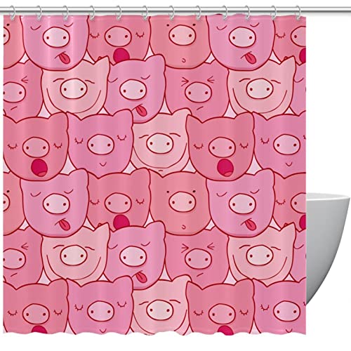 Rideau de douche imperméable motif cochons pour salle de bain propre