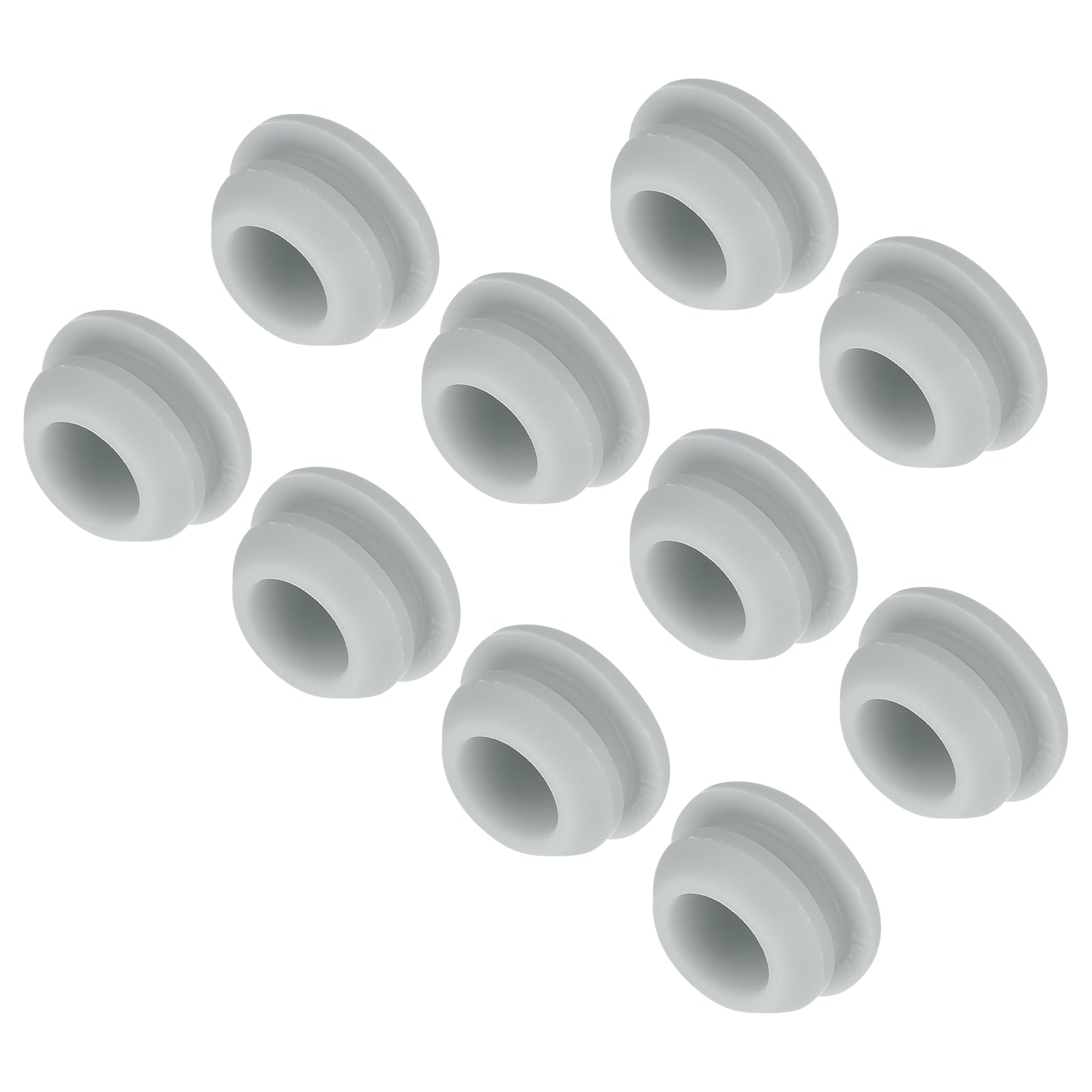 MECCANIXITY 10pcs Silicone Snap in Locking Hole Plugs,10mm/0.4 Inch Mounting Diameter Narrow Groove Width 2mm Panel Seal Cover Round for Kitchen Bulkheads Waterproof Sealing Plugs Grey