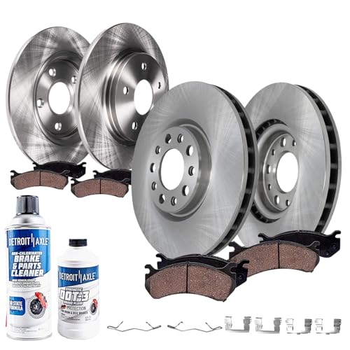 Image of Detroit Axle - AWD Brake Kit for 2016 2017 2018 Buick Envision, Disc Brake | Rotors Ceramic Brake Pads with Hardware Replacement 12.64 inch inch Front and 12.40 inch inch Rear Rotors
