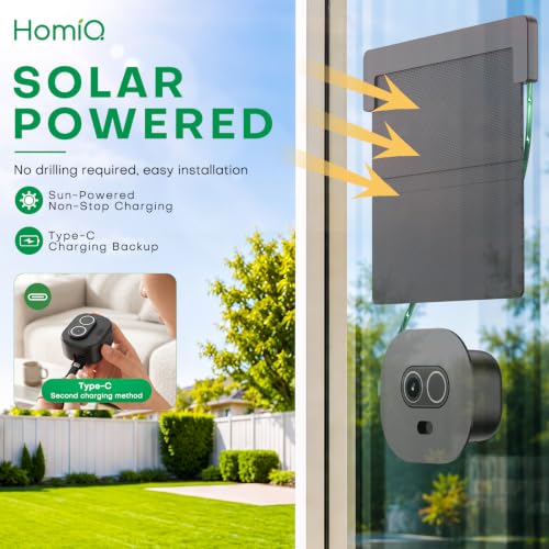 HomiQ 4G 5MP Solar Window Security Camera Wireless,Built-in SIM,Full-Color Night Vision, Human Detection, 126° Wide View, Two-Way Audio,APP Control for Home & RV - image 2