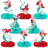 Little Mermaid Honeycomb Centerpieces 8 PCS Ariel Mermaid Table Decorations Mermaid Themed Birthday Party Decorations Mermaid Baby Shower Party Supplies