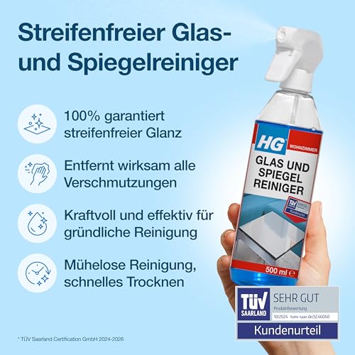 HG Glas und Spiegel Reiniger | Reinigt Fenster Streifenfrei | 500ml – Ansicht 5