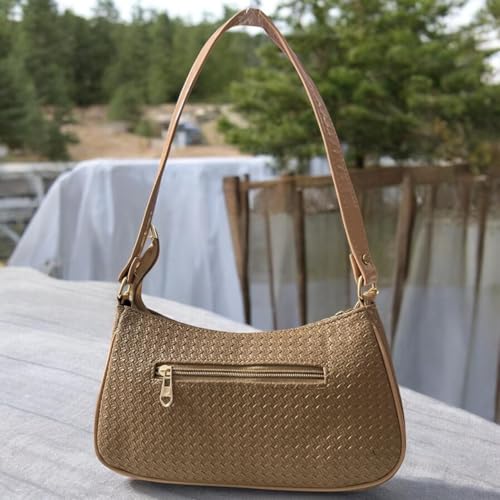 Image of DAISY STAR Woven Textured Shoulder Bag with Gold Chain Detail II Shoulder Handbag for Girl & Women II