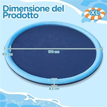 Piscina Pieghevole Per Cani Yaheetech - XL 140x30cm - PVC Antiscivolo - Blu - Foto 4