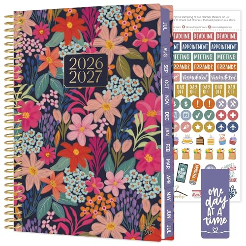 bloom daily planners 2026-2027 Planner - Academic Year (July 2026 - July 2027) Monthly & Weekly Soft Cover Planner for Women - 13 Month Calendar Agenda Book with Stickers - 5.5 x 8.25 - Floral Fiesta