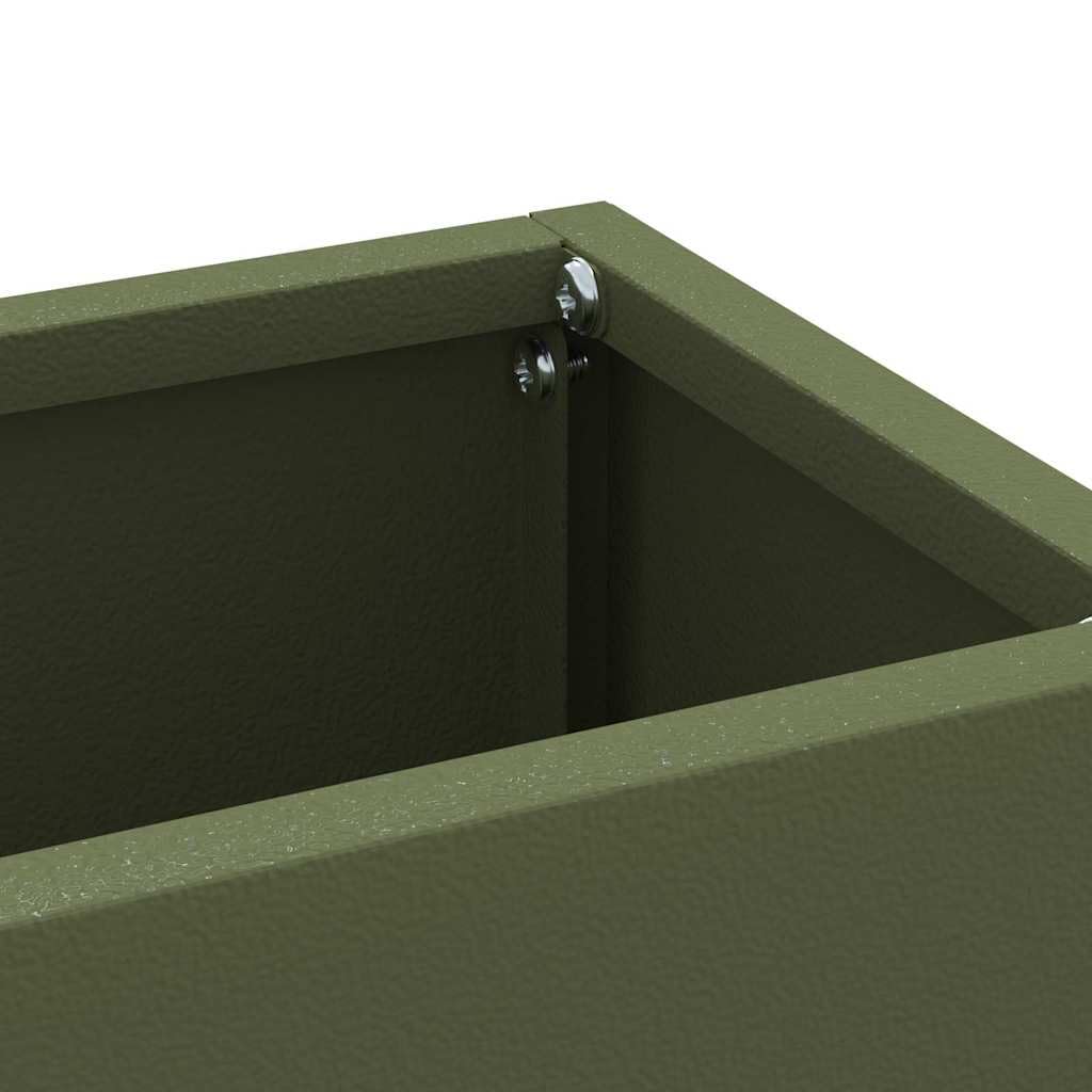 vidaXL Stand de Parapluie de Pluie Vert Olive 28 x 12 x 41 cm Acier, Rangement d'entrée, Support Parapluie rectangulaire, Moderne, Durable, pour Une Maison Bien organisée