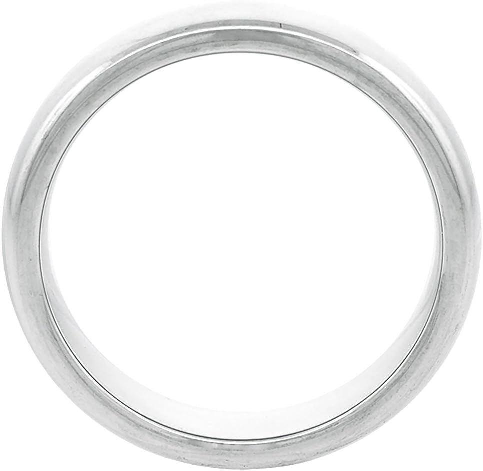 Sabrina Silver Tungsten Carbide 5mm Comfort Fit Domed Wedding Band Ring for Him & Her Mirror Polished Finish sizes 5 to 15 - Image 2