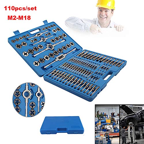 110pcs Tap and Die Set, Heavy Duty Carbon Steel M2-M18 Metric Tap and Die Set Screw Nut Thread Taps Dies Hand Tools Kit with Wrench Handle with Carry Case for Hand Tapping and Threading 5 110pcs Tap and Die Set, Heavy Duty Carbon Steel M2-M18 Metric Tap and Die Set Screw Nut Thread Taps Dies Hand Tools Kit with Wrench Handle with Carry Case for Hand Tapping and Threading - Image 5