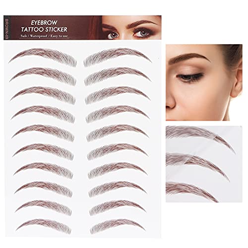 6D Eyebrow Tattoo Sticker Professional Waterproof Eyebrow Transfer Sticker Eyebrow Makeup Tool for Women and Girls (Brown)(BROWN-09) - Image 2