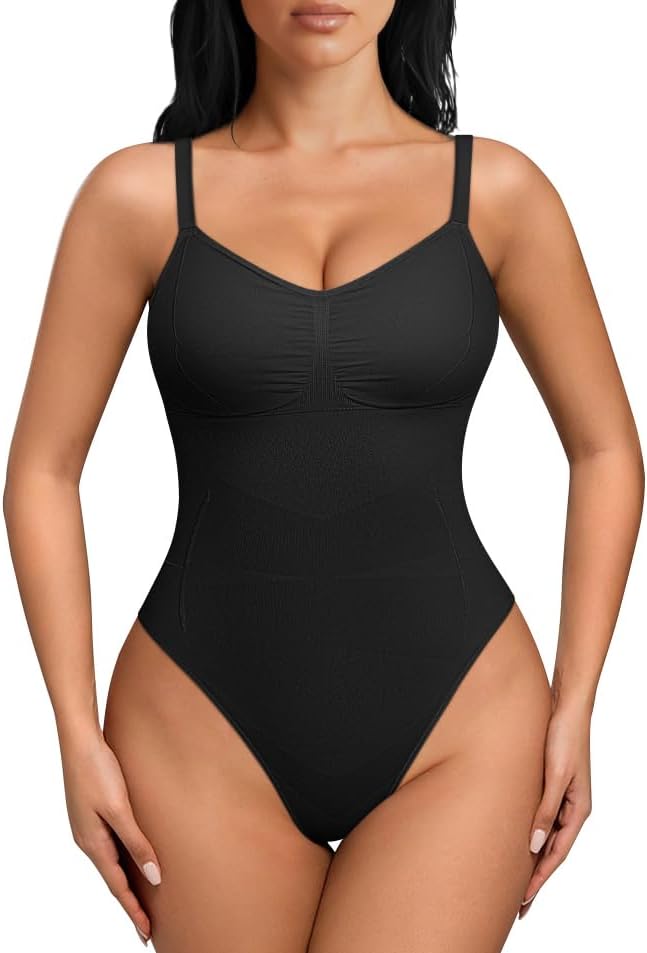 OQQ Women’s Shapewear Bodysuit Seamless Tummy Control Body Suit Soft Stretch Tank Top for Everyday Wear