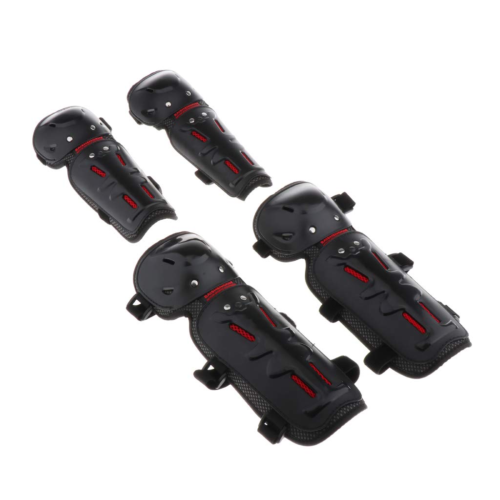 2x Ginocchiere All' / Protezioni Ginocchiere Per Adulti + Gomiti Da Moto