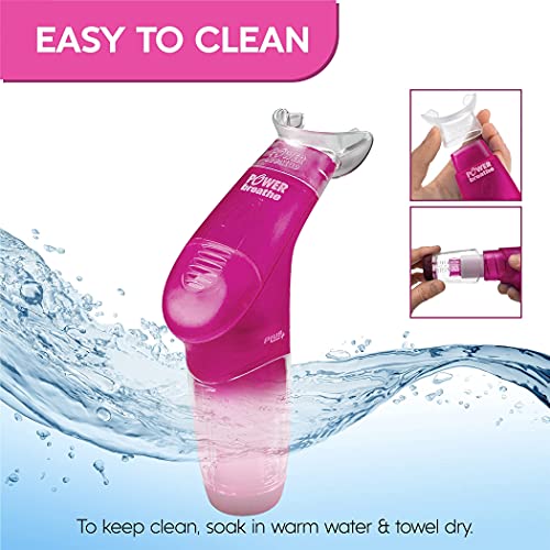 Powerbreathe - Breathing Exercise Device, Breathing Trainer And Therapy Tool To Strengthen Breathing Muscles And Help Lung Capacity, Handheld Inspiratory Muscle Trainer - Pink, Light Resistance #TOP4