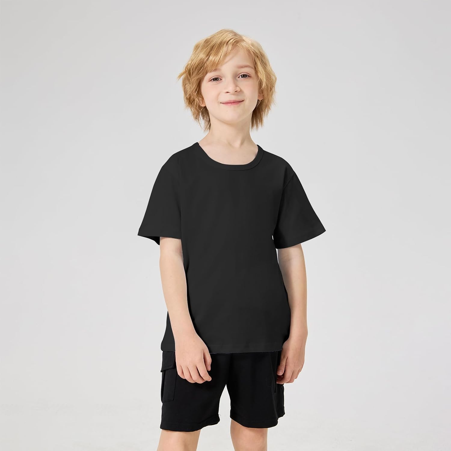 5 Pack Boys Shirts Cotton Short Sleeve Shirts for Boys Kids T Shirts Clothes Youth Summer Tops for Toddler(2T-14Y)