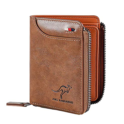 Sevitini Leder Geldbörse Herren,Portemonnaie Groß mit Münzfach,13 Fächer,Echtleder Geldbeutel für Männer,Lederbörse im Hochformat,Brieftasche Wallet Portmonee braun,Herrenbörse mit RFID-Schutz Cover