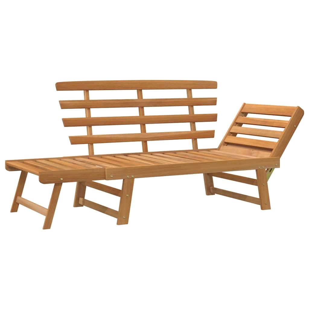 Fengshui 2-in-1 Gartenbank 190 cm Massivholz Akazie | Verstellbare Seitenteile, Sonnenliege, Sitzbank, für Außenbereich, geölt