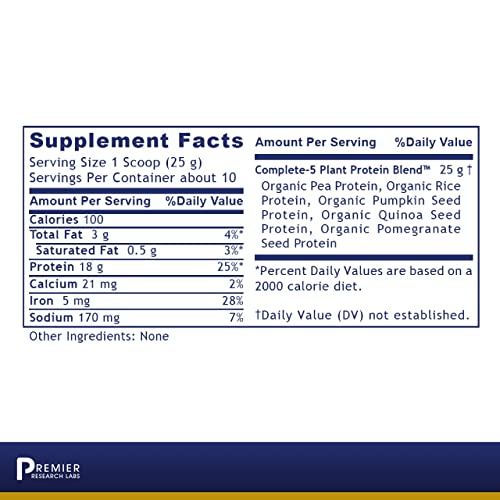Premier Research Labs Plant Protein - Vegan Plant Based Pea Protein Powder, Organic thumb #1