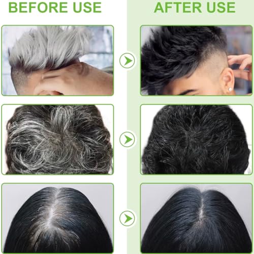 Image of Adbeni Natural Black Hair Color Shampoo 400ml with Conditioner | Ammonia & Paraben Free, No Harsh PPD | 5 Min Grey Coverage | For Men & Women | With Argan Oil & Herbal Extract | 10 Pair Gloves