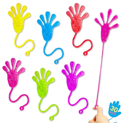 Huzmelo Glitter Sticky Slappy Hands Stretchy Hands Toy for Kids Non Candy Classroom Gifts Exchange Party Favors for Boys Girls by Huzmelo - Used condition - US$6.98