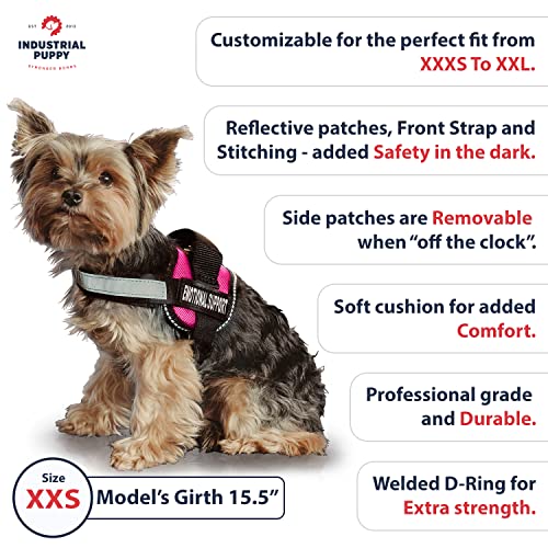 Emotional Support Dog Vest Harness With Reflective Straps, Interchangeable Patches, & Top Handle - Esa Dog Vest In 8 Sizes - Heavy Duty Emotional Support Dog Harness For Working Dogs (Pink, Xxs) #TOP2