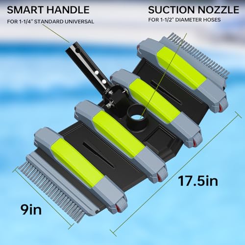 Sepetrel Heavy Duty Pool Vacuum Head with Wheels & Aluminum Handle, Professional Weighted Flexible Vacuum Head by Sepetrel - Image 6