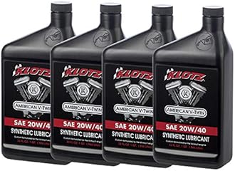 Klotz American V-Twin Synthetic Motorcycle Oil Lubricant 20W-40 for Yamaha, Victory, Indian Wet Clutch & Integrated Transmission Engine | KV-2040, 4 Quarts Value Pack