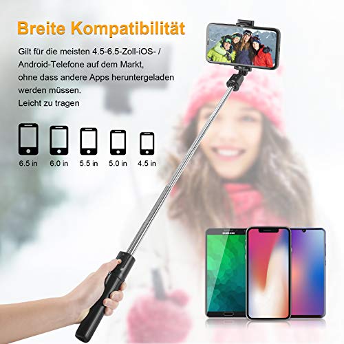 Bluetooth Selfie Stick Stativ, AlBetter 3-in-1 Mini Selfie Stick mit Abnehmbarer Bluetooth Fernbedienung, geeignet für… – Bild 4