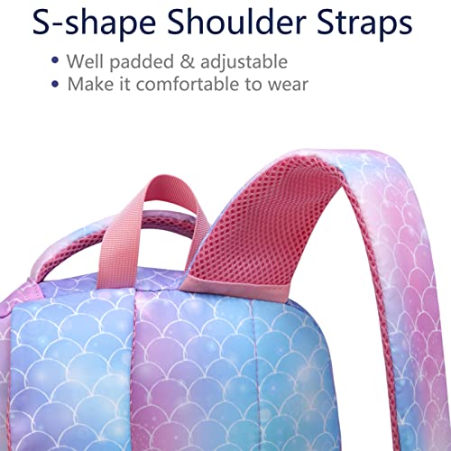 Bluefairy Mermaid Backpack For Girls Elementary School Bags For Kids Primary School Cute Book Bags Fish Scale Child Gifts Presents Travel Mochila Sirenpara Niñas Lightweight 17 Inch (Rose) #TOP5