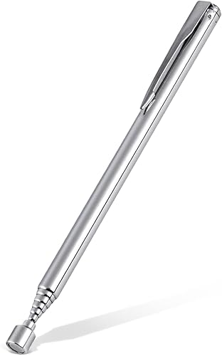 1 Pieza Herramienta de Recogida Magnética Telescópica de 3.5 Libras, con Diseño de Clip para Bolígrafo, Varilla Magnética Extensible de 5.1" a 25.4"