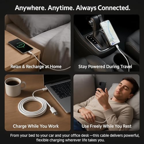 Image of Original Fast Cable for Mi 120W Hypercharge 1M Type C 6A Fast charging cable|480 Mbps Compatible with Mi, Redmi 15 Ultra /15 /Note 14 Pro+ /14 /14C /13 /12 /A5 / Poco Android Phone Laptop, White