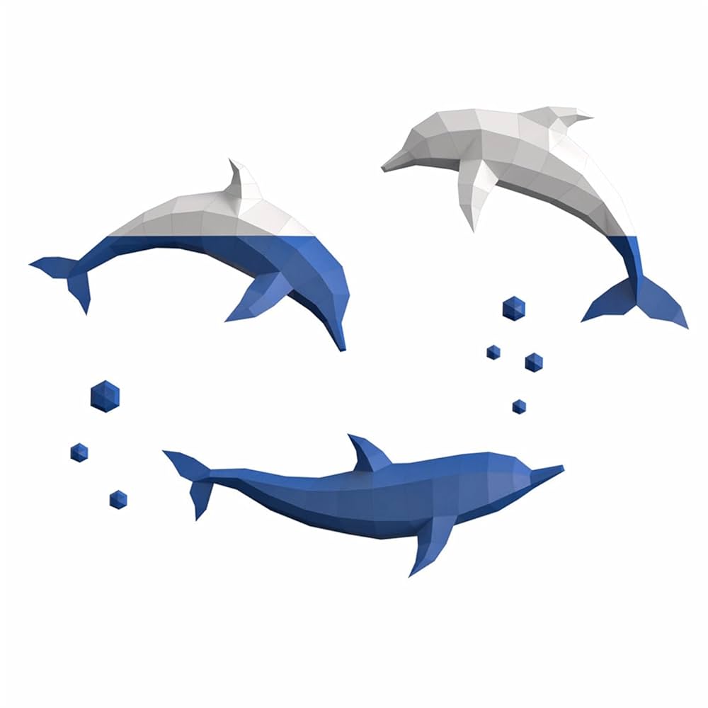 Amazon.co.jp: 壁紙のイルカ、プレカットDIYペーパークラフト