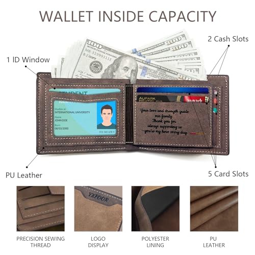 Personalized Wallet for Men - Customized Wallets Engraved with Names and Special Designs, Unique Gift for Husband, Dad, Boyfriend, Grandpa, Son, Groomsmen,Gifts for Father's Day3
