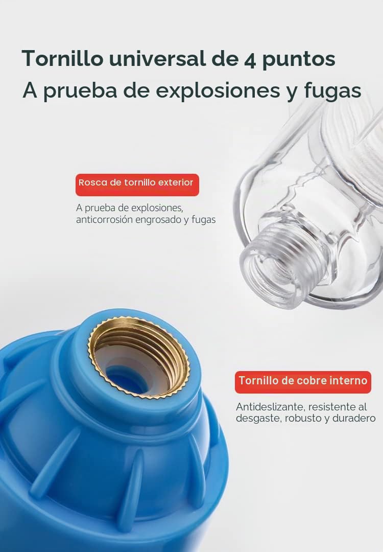 Soxi Filtro antiarena 1/2" 3/4" Ultra Filtrante para lavadora, lavavajillas, calentador y pozo con cartuchos reemplazables de 40 micras y prefiltro de 5 micras