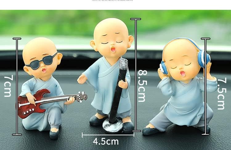 XIALON 3pc New Car Accessories Small Monk Creative High-end Interior Decoration Products