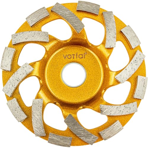 Diamant Schleiftopf 125 mm Wechselsegment – Topfschleifer für Beton, Estrich, Stein, Ziegel – Diamantschleifscheibe für Winkelschleifer, Fliesenkleber und Putzreste entfernen, Hohe Abtragleistung